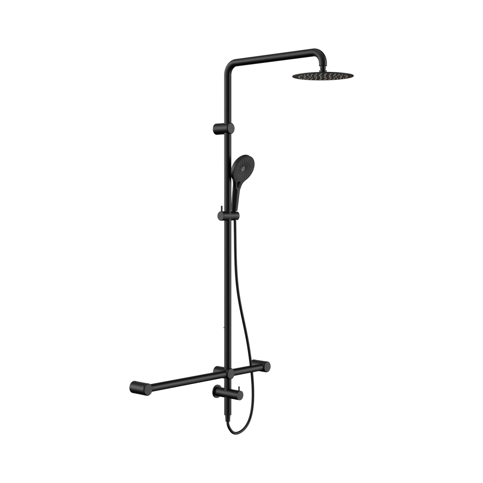 Mecca Care 32mm T Bar Grab Rail 1100x750mm Twin Shower Set
