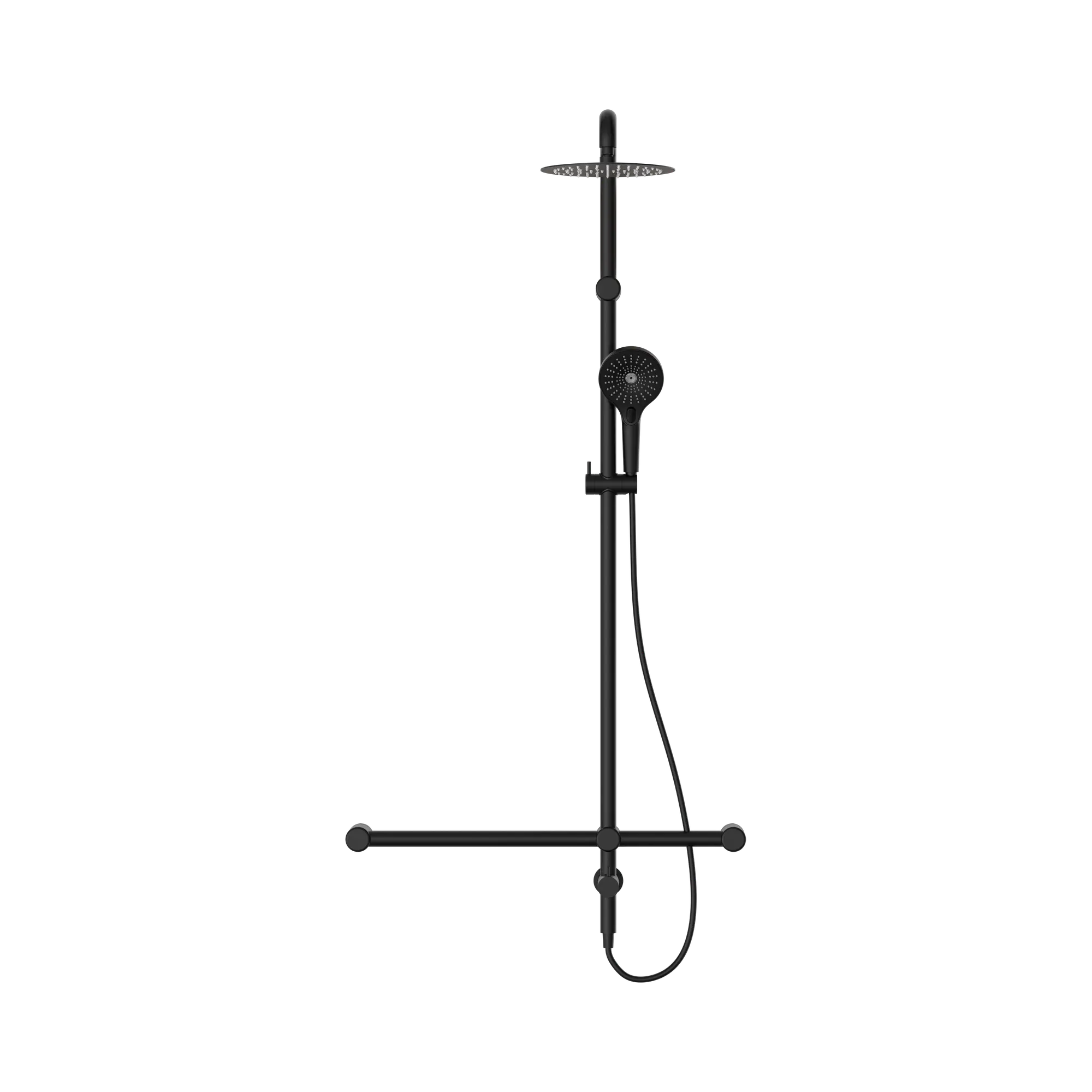 Mecca Care 32mm T Bar Grab Rail 1100x750mm Twin Shower Set