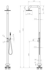 Mica Soft Square Freestanding Outdoor Shower