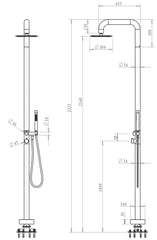 Mica Soft Square Freestanding Outdoor Shower