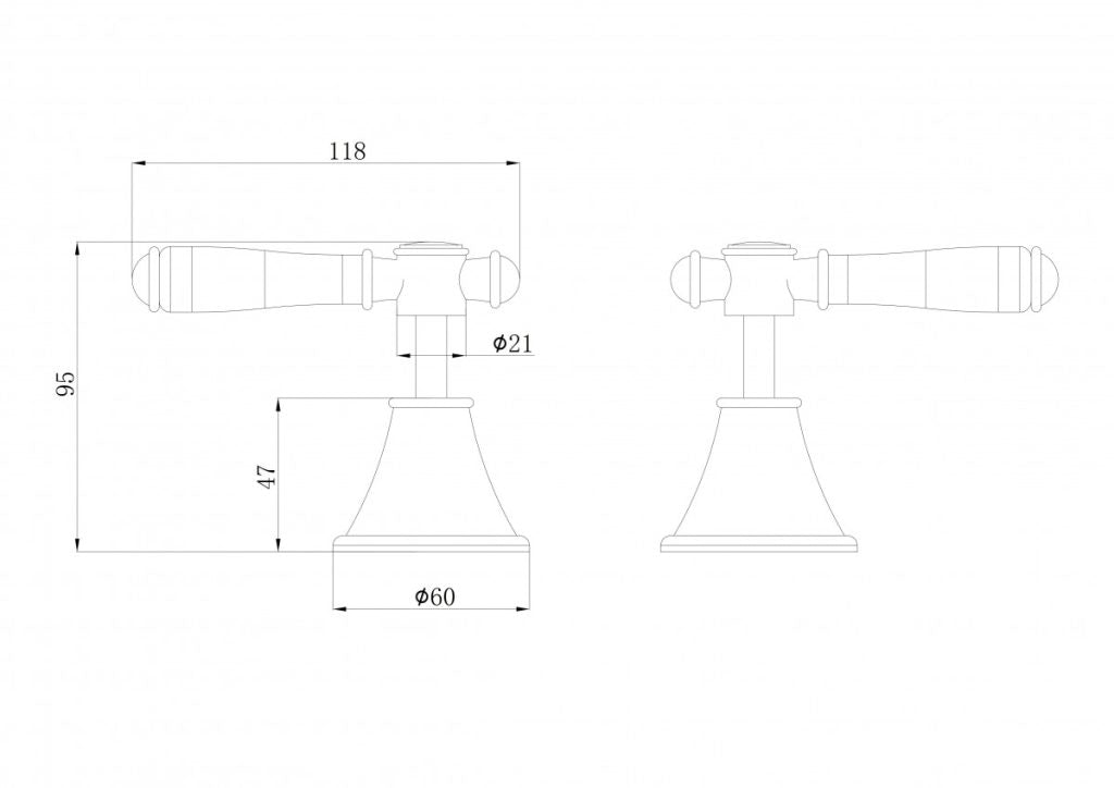 Clasico Wall-Top Assemblies - Ceramic Handle