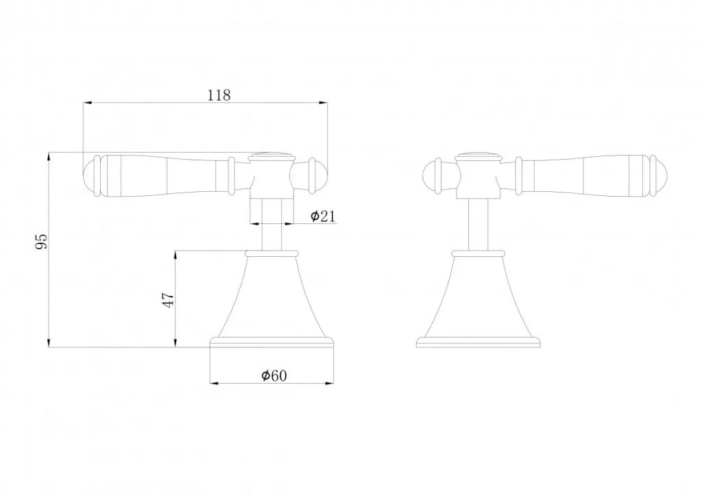 Clasico Wall-Top Assemblies - Ceramic Handle