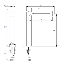 BROO Extended Basin Mixer Brushed Nickel, Matte Black,Brushed Nickel & Matte Black, Matte Black & Brushed Nickel