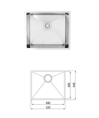 HAMPSHIRE WHITE BASE LAUNDRY CABINET WITH STONE TOP AND SINK 1060X600X900