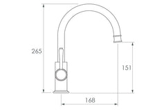 KOKO Gooseneck Basin Mixer Brushed Brass, Brushed Nickel, Brushed Copper, Matte Black, Chrome