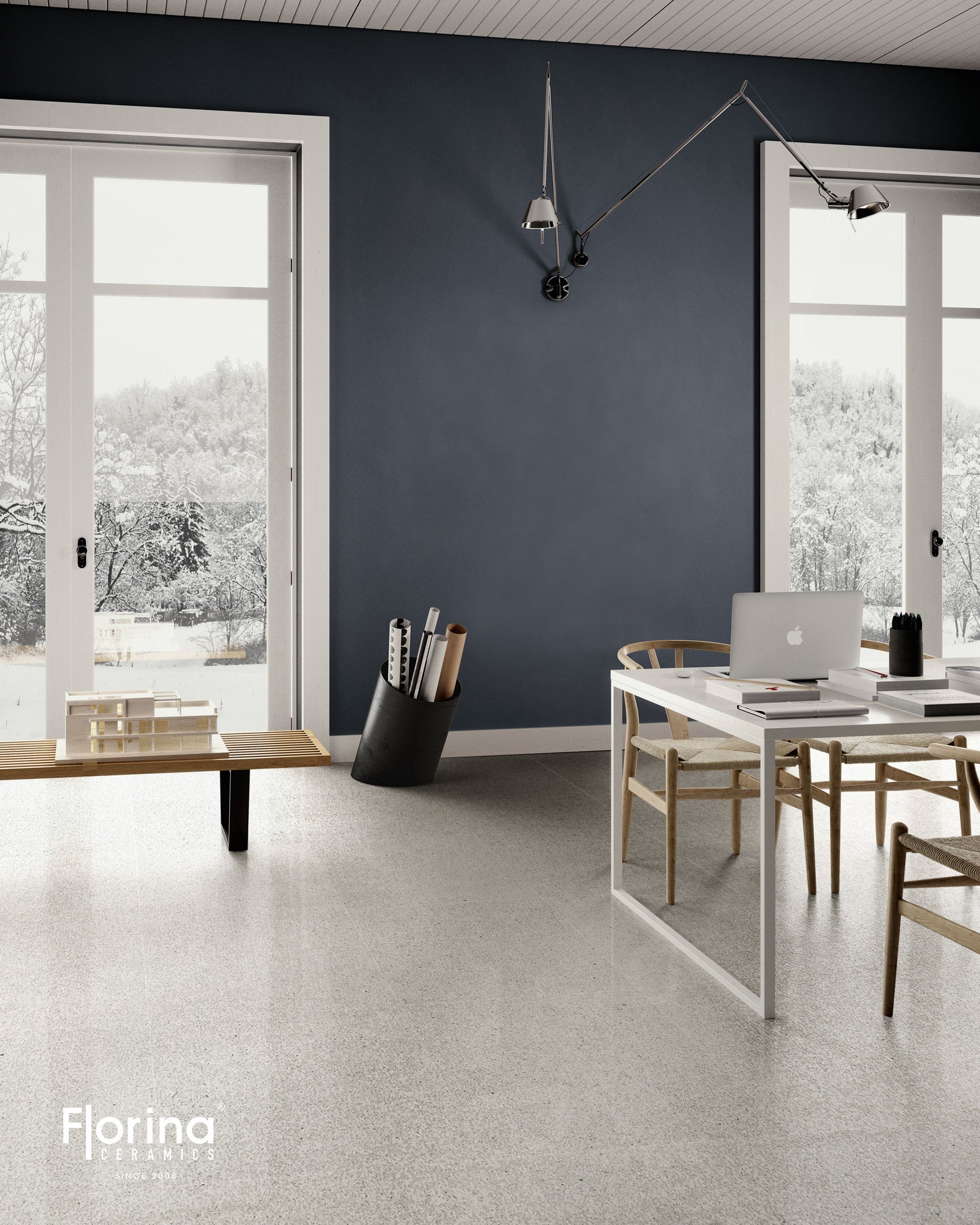 Q4-QZ1337 QUARRAZZO BASALT BLACK MATT 300X300