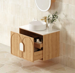 LAGUNA 750MM NATURAL AMERICAN OAK WALL HUNG VANITY