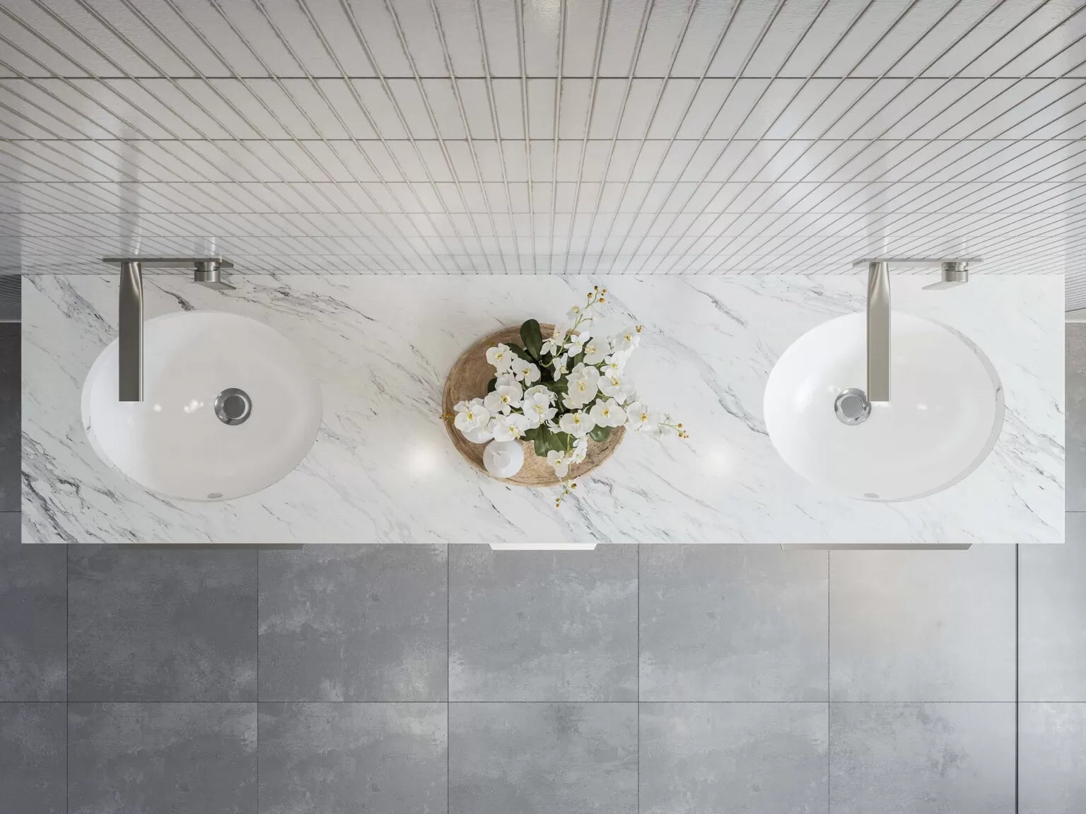 AVAL Under Counter Ceramic basin, White Gloss