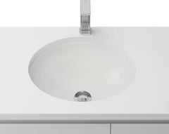 AVAL Under Counter Ceramic basin, White Gloss