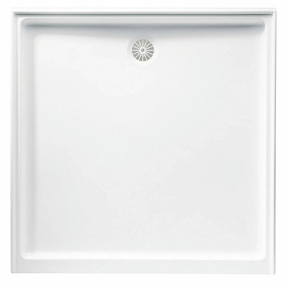 Aussie Polymarble Shower Base 990x760 Rear Outlet White