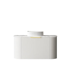 BONDI 900MM SATIN WHITE FLUTED WALL HUNG CURVE VANITY