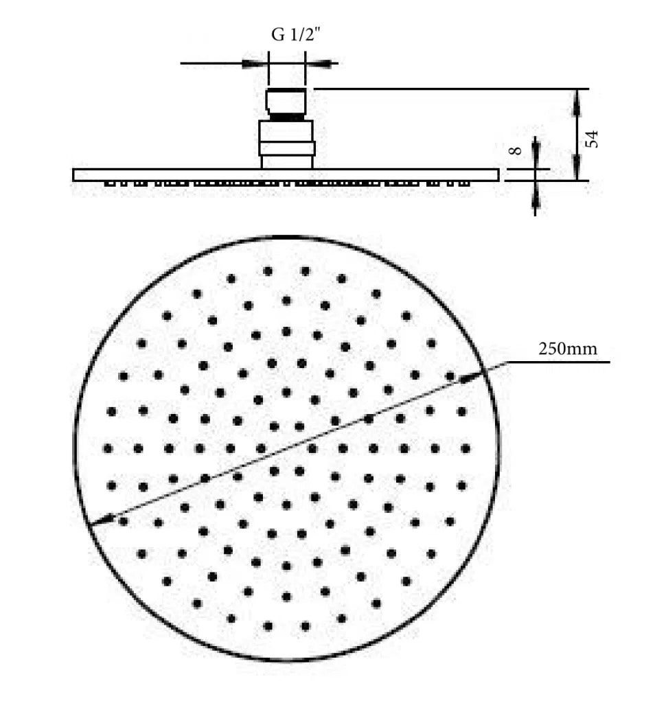 LVB Mica Shower Head – 250mm