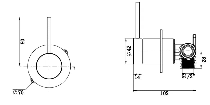Mica Shower Mixer – Reverse – TRIM KIT ONLY