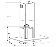 GLASS CANOPY Q SERIES RANGEHOOD - 900MM