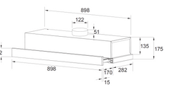 TELESCOPIC RANGEHOOD - 900MM