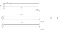 The Galaxy 800mm Double Towel Rail Chrome, Matte Black, Gun metal, Brushed nickel Brushed Gold