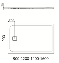 PIETRA Shower Floor Available In Custom Size, 900, 1000, 1200, 1400, 1600, 1800, & 2000