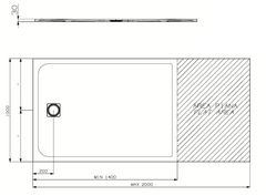 PIETRA Shower Floor Available In Custom Size, 900, 1000, 1200, 1400, 1600, 1800, & 2000