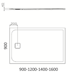 CEMENTO Shower Floor Rear Waste Available In 900, 1000, 1200, 1400, 1600, & 1800