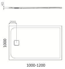 CEMENTO Shower Floor Rear Waste Available In 900, 1000, 1200, 1400, 1600, & 1800