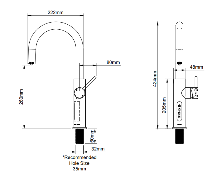 Alia X51 Instant Boiling Filtered Water Tap