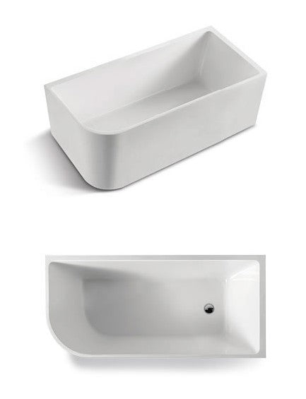 ANGOLO GLOSS WHITE CORNER BATH Right and Left corner with 1700mm and 1500mm