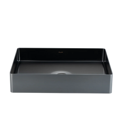SS Rectangular Basin in Gunmetal Grey, Brushed Silver
