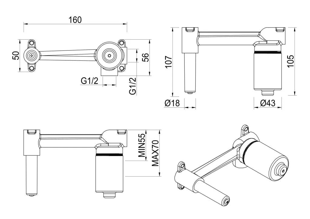 Tiago, Beki, Eleniko, Kaza – Wall-Spout Combo – BODY ONLY