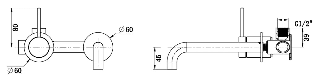 Mica Wall-Spout Combo – 2P – Reverse – TRIM KIT ONLY