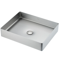 SS Rectangular Basin in Gunmetal Grey, Brushed Silver