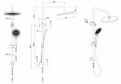 The Galaxy Twin Shower With Rail Chrome, Matte Black, Gun metal, Brushed nickel, Brushed Gold