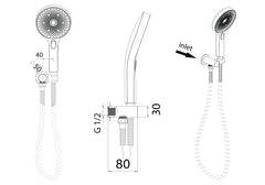The Galaxy Hand Shower With Wall Bracket Chrome, Matte Black, Gunmetal, Brushed nickel, Brushed Gold