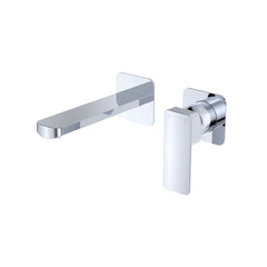 MANO Basin/Bath Wall Mixer Set, Square Plates, 160mm Outlet, Chrome, Matte Black, Brushed Nickel, Gun Metal,  Urban Brass