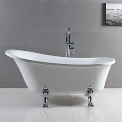 Clawfoot Freestanding Acrylic Bath, Chrome Feet