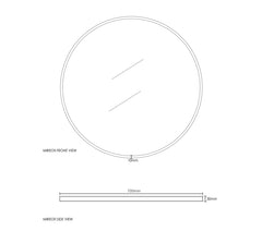 LONDON 700MM GOLD METAL FRAME MIRROR