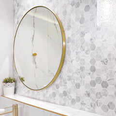 LONDON 700MM GOLD METAL FRAME MIRROR