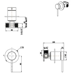 ZIZA  Shower Mixer – TRIM KIT ONLY Chrome, Black, Brushed nickel, Gunmetal, French Gold
