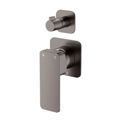 MANO Wall Diverter Mixer, Square Plates, Chrome,Matte Black,Brushed Nickel,Gun Metal,Urban Brass