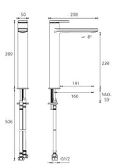 LONDON Chrome Tower Basin Mixer