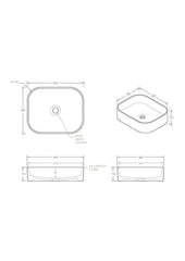 MALO Gloss White Ceramic Basin In 360 W x 110 H x 360 mm
