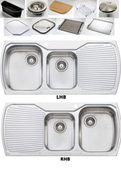 MONET 1&3/4 Bowl Topmount Sink with Drainer In LHB Or RHB Available In 1267x567x237mm