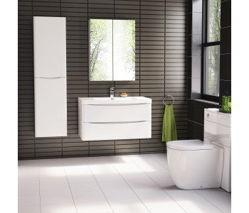 ANCONA Rose Wood, Gloss White And White Oak Wall Hung Vanity 600mm, 900mm And 1200mm