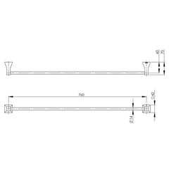 Phoenix ARGO Single Or Double Towel Rail 760mm