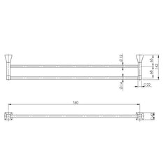 Phoenix ARGO Single Or Double Towel Rail 760mm