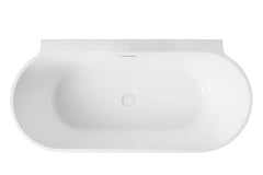 DECINA Aurora Matte White Back-to-wall Freestanding Bath In 1500mm And 1700mm