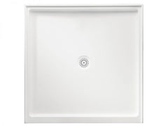 Aussie Polymarble Shower Base 1220x780 Centre Outlet White