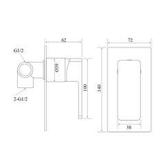 ZIZA Shower Mixer Chrome, Black, Brushed,