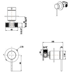 ZIZA  Shower Mixer – TRIM KIT ONLY Chrome, Black, Brushed nickel, Gunmetal, French Gold