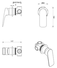 ZIZA Shower Mixer – Round Plate – TRIM KIT ONLY,Chrome,Black,Brushenickel,Gunmeta,FrenchGold