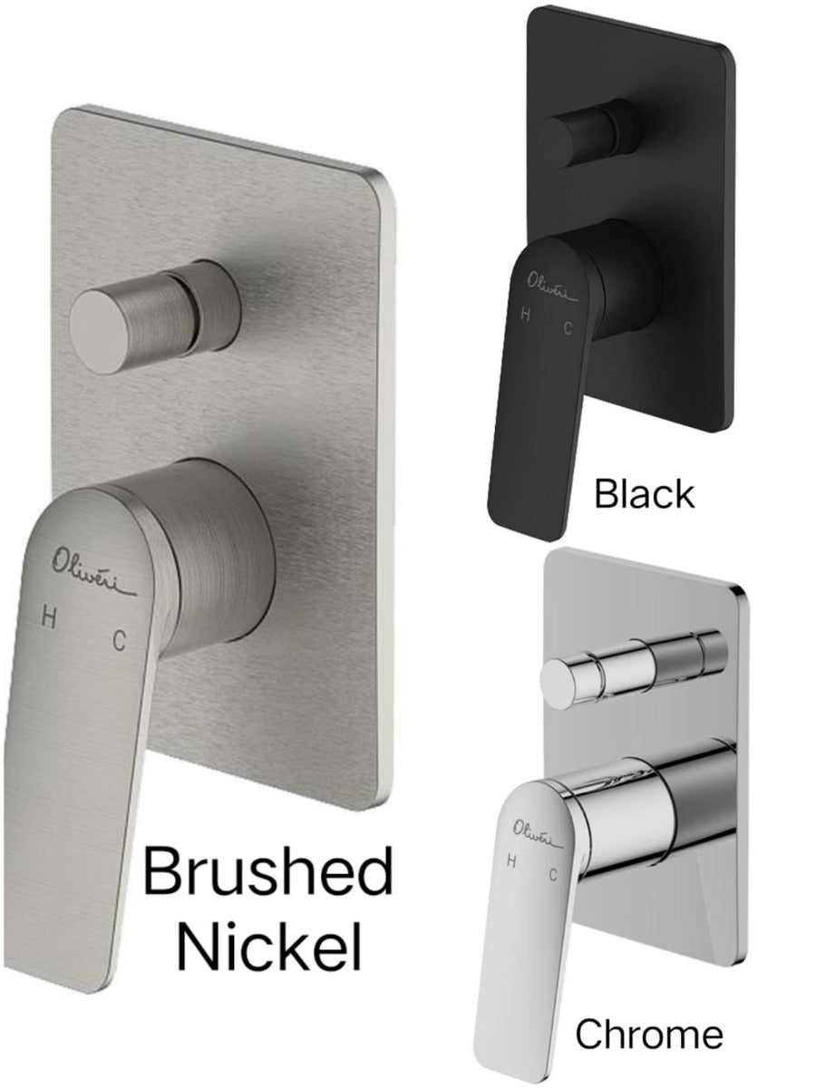 PARIS Matte Black Wall Mixer With Diverter